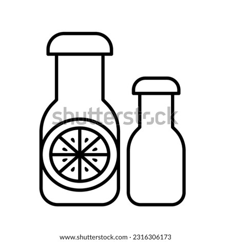 Orange Juice bottle icon in thin line style
