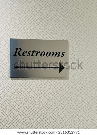 Restrooms Sign- Signage- Directions- Symbols- Public Restrooms