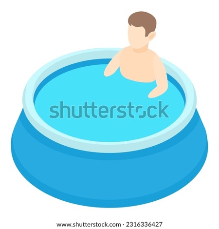 Kid pool icon. Isometric of kid pool icon for web design isolated on white background