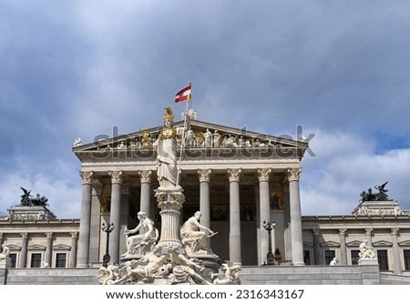 Austrian parliament in Vienna Austria  Royalty-Free Stock Photo #2316343167