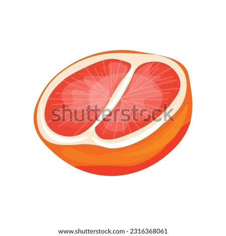 Half of grapefruit on white background