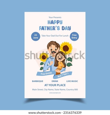 Vector Illustration of Happy Father's Day Flyer Poster