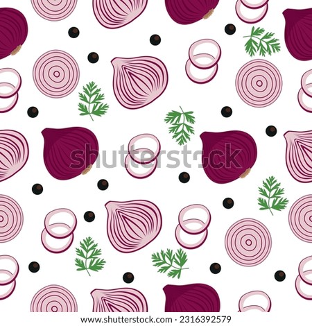Red onion. Seamless onion Pattern