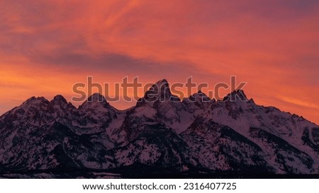 Sunset over the Teton Range of Jackson Hole, WY Royalty-Free Stock Photo #2316407725