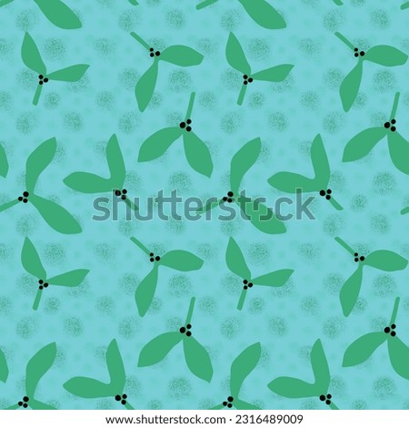 Christmas floral seamless cartoon mistletoe and berries pattern for wrapping paper and fabrics and linens and kids clothes print and new year accessories and festive packaging 