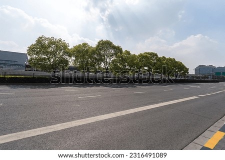 empty road in shanghai china