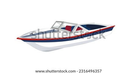 Speed boat or power boat illustration on white background Royalty-Free Stock Photo #2316496357