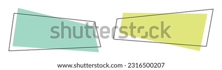 Geometric colored banners in flat style vector illustration isolated on white