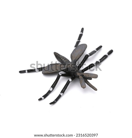 Close-up of a miniature toy mosquito animal on a white background