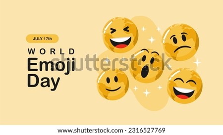 world emoji day banner template vector stock