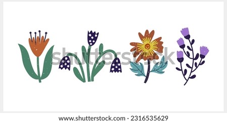 Flower with leaf icon isolated. Eco clipart. Cartoon branch nature. Vector stock illustration. EPS 10