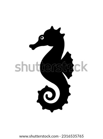 Seahorse silhouette isolated on white background