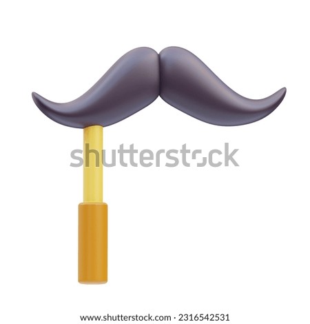 Mustache Father day 3D Illustration can be used for web, app, infographic, etc
