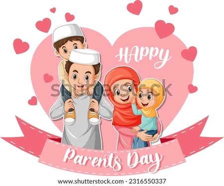 Happy parents day banner illustration