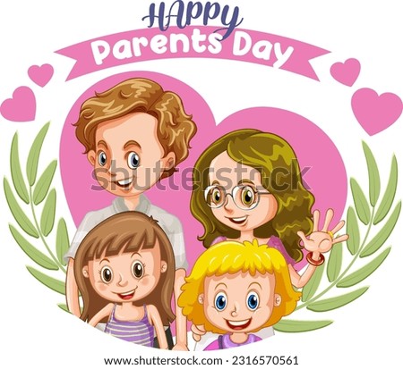 Happy parents day banner illustration