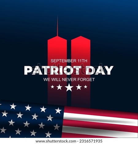 Patriot Day September 11th with New York City background vector illustration Royalty-Free Stock Photo #2316571935