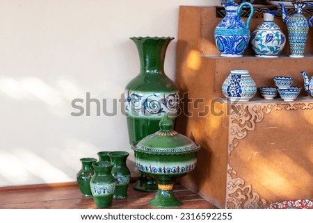 green big water pot in uzbekistan