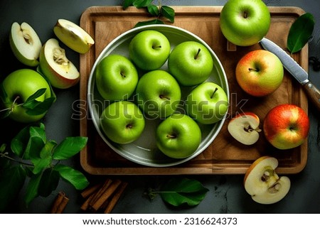 green apple on isolated table