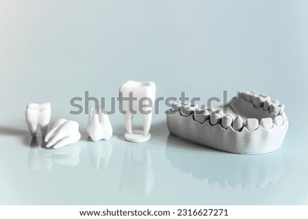 concept future technology in dentistry, dental prostheses from the 3d printer Royalty-Free Stock Photo #2316627271