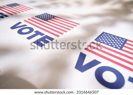 Vote! United States flag. Presidential Election in USA. Vote day in November. US Election. Patriotic american element. For poster or banner