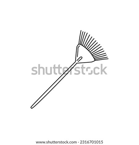 Rake Hand drawn vector illustration in doodle style, isolated on a white background.