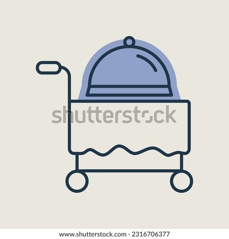 Hotel room service vector isolated icon. Graph symbol for travel and tourism web site and apps design, logo, app, UI