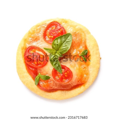 Tasty mini pizza on white background Royalty-Free Stock Photo #2316717683