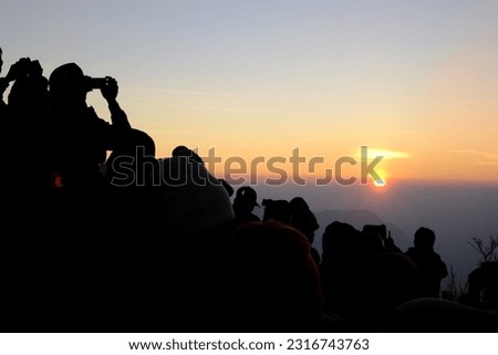 visitor wait for the sunrise at mountain. 