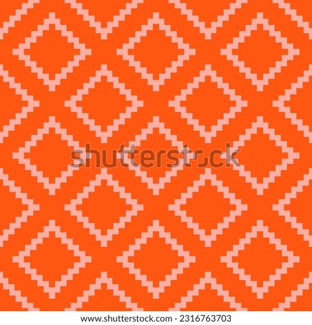 Orange seamless pattern with kilim square design Royalty-Free Stock Photo #2316763703