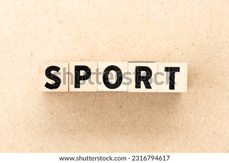 Alphabet letter block in word sport on wood background Royalty-Free Stock Photo #2316794617