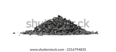 Gravel Pile Isolated, Grey Coarse Sand, Fine Granular Stones, Grit Sand, Decorative Rocks, Small Grey Rock Texture on White Background Royalty-Free Stock Photo #2316794835