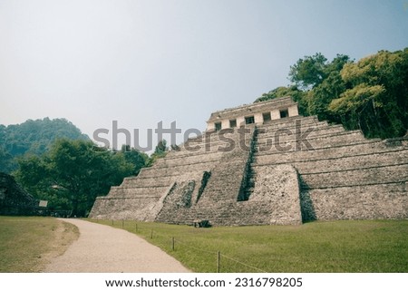 Mayan ruins in Palenque, Chiapas, Mexico. High quality photo