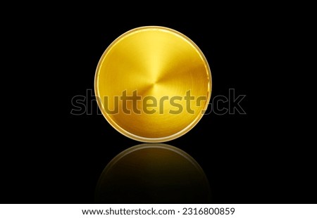 gold coins on a black background The concept of valuables has a price. Royalty-Free Stock Photo #2316800859