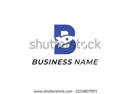 design logo combine letter B and rocket space