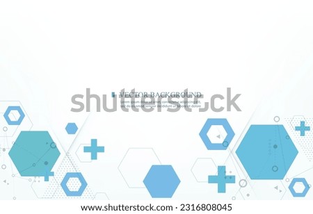 White vector background geometric shape.hexagon shape.medical wallpaper.