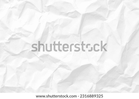 White paper crumpled papar texture background for cover card design or overlay and paint art background pattern background texture.