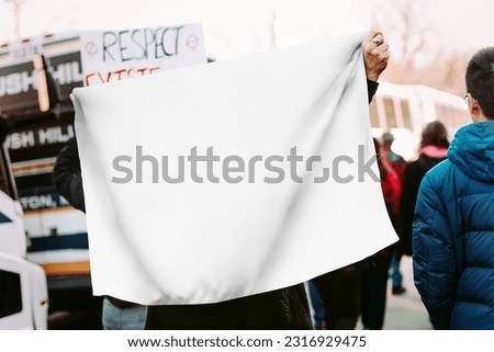 Protest sign JPG mockup, transparent design