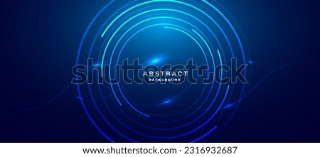 Blue abstract background, technology hi-tech futuristic template. Vector illustration Royalty-Free Stock Photo #2316932687