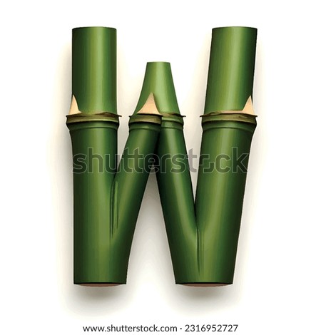 capital letter W in bamboo green with white background
