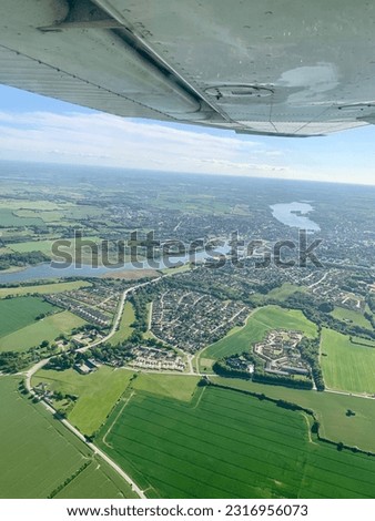 Flying over south denmark on a sunny day with clear sky and gentle tailwind. Cessna