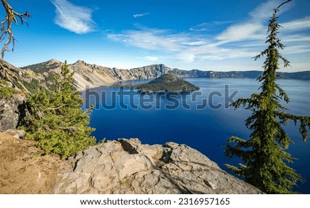 Sunny Morning at Crater Lake | Crater Lake National Park, Oregon, USA Royalty-Free Stock Photo #2316957165