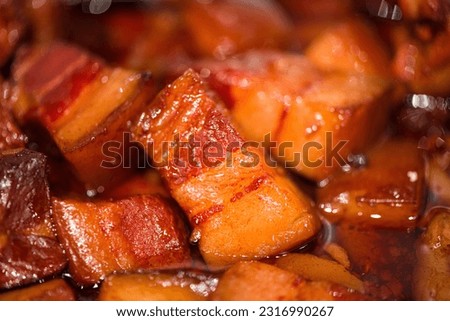 Chinese cuisine--Bouilli, stewed pork with brown sauce Royalty-Free Stock Photo #2316990267