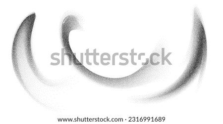 Charcoal splashes, black dotwork grain texture, abstract stipple sand effect, gradient from dots isolated on white background. Vector illustration. Royalty-Free Stock Photo #2316991689