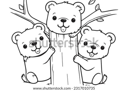 Kids Coloring Pages, Bear Vector illustration