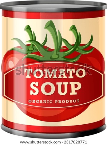 Tomato Soup in Food Can Vector illustration