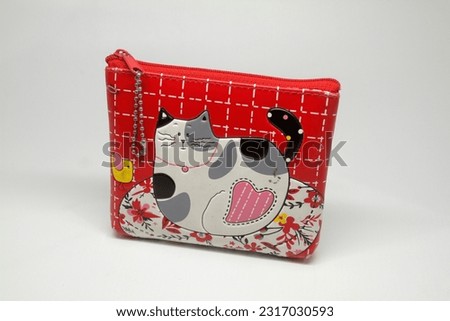 cat coin purse in leather