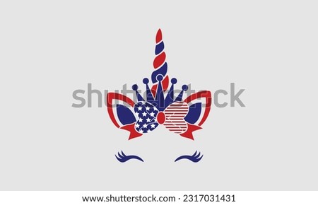 4Th Of July Patriotic Unicorn American svg Vector and Clip Art