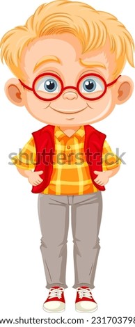 Cute boy cartoon character illustration