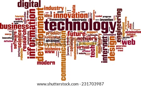Technology word cloud concept. Vector illustration Royalty-Free Stock Photo #231703987
