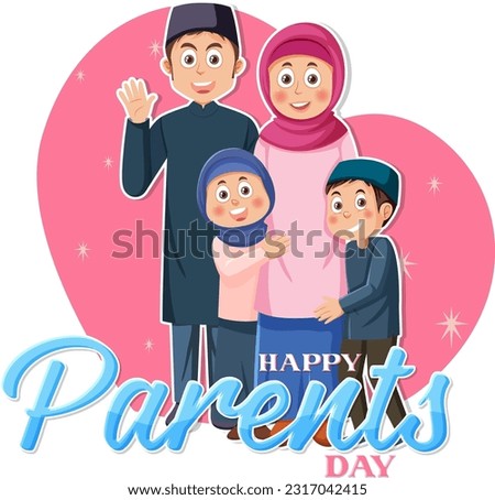Happy parent day banner illustration